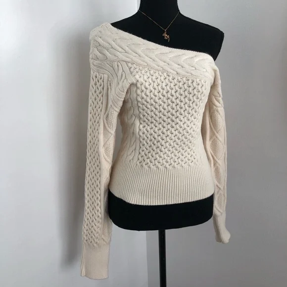 Forever 21 Cream Off-Shoulder Sweater - Picture 6 of 9